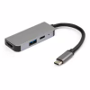 Концентратор Vinga Type-C to 4K HDMI+USB3.0+PD aluminium (VCPHTC3AL) - Image 1