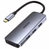 Концентратор Choetech USB-C 7-in-1 3хUSB 3.0+USB-C PD100W+HDMI 4K 30HZ+SD/TF USB3.1 (HUB-M19-GY) - Image 1