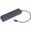 Концентратор Gembird 7 ports (1xUSB3.1+6xUSB2.0) switch black (UHB-U3P1U2P6P-01) - Image 1