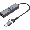 Концентратор USB 3.0 Type-C/Type-A to RJ45 Gigabit Lan, 3*USB 3.0, cable 13 cm Dynamode (DM-AD-GLAN-U3) - Image 1