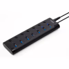 Концентратор Vinga USB3.0 to 7*USB3.0 1m cable with Switch and Power Adapter (VHA3A7B) - Image 1