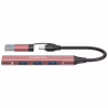 Концентратор Canyon hub DS-02 4in1 USB-A/C Pink (CNS-TDS02P) - Image 1