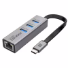Концентратор Promate USB Hub 4 ports gigahub-c.grey (gigahub-c.grey) - Image 1