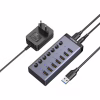 Концентратор Ugreen USB 3.0 to 7xUSB 3.0 with power supply CM481 gray (90307) - Image 1