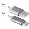Дата кабель USB 2.0 AM to Micro 5P 1.0m GrayLED backlight Defender (87554) - Image 1
