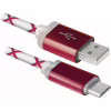Дата кабель USB 2.0 AM to Micro 5P 1.0m RedLED backlight Defender (87556) - Image 1