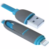 Дата кабель USB 2.0 AM to Lightning + Micro 5P 1.0m blue Defender (87487) - Image 1
