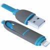 Дата кабель USB 2.0 AM to Lightning + Micro 5P 1.0m blue Defender (87487) - Image 1