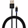 Дата кабель USB 2.0 AM to Lightning 1m LED black Vinga (VCPDCLLED1BK) - Image 1