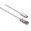 Дата кабель USB 2.0 AM to Micro 5P 1m LED silver Vinga (VCPDCMLED1S) - Image 1