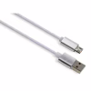 Дата кабель USB 2.0 AM to Micro 5P 1m LED silver Vinga (VCPDCMLED1S) - Image 1