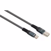Дата кабель USB 2.0 AM to USB-C 1.0m flat nylon gray Vinga (VCPDCTCFNB1GR) - Image 1
