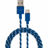 Дата кабель USB 2.0 AM to USB-C 1.0m 2color nylon blue Vinga (VCPDCTCNB31B) - Image 1