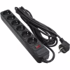 Сетевой фильтр питания Patron 5.0 m3*1mm2 (SP-1065)  6 розеток BLACK (EXT-PN-SP-1065) - Image 1