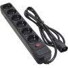 Мережевий фільтр живлення Patron 2 m3*1mm2 (SP-1065U) 6 розеток BLACK (EXT-PN-SP-1065U) - Image 1