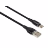 Дата кабель USB 2.0 AM to USB-C 1.0m cylindric nylon back Vinga (VCPDCTCCANB1BK) - Image 1