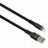 Дата кабель USB 2.0 AM to Lightning 1.0m flat nylon black Vinga (VCPDCLFNB1BK) - Image 1