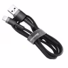 Дата кабель USB 2.0 AM to Lightning 0.5m Cafule 2.4A grey+black Baseus (CALKLF-AG1) - Image 1