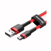 Дата кабель USB 2.0 AM to Micro 5P 1.0m Cafule 2.4A red+red Baseus (CAMKLF-B09) - Image 1
