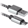 Дата кабель USB 2.0 AM to Micro 5P 1.0m USB08-03T PRO white Defender (87803) - Image 1