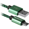Дата кабель USB 2.0 AM to Micro 5P 1.0m USB08-03T green Defender (87804) - Image 1