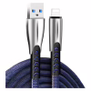 Дата кабель USB 2.0 AM to Lightning 1.0m zinc alloy blue ColorWay (CW-CBUL010-BL) - Image 1