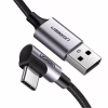 Дата кабель USB 2.0 AM to USB-C 1.0m 90° corner braid black Ugreen (50941) - Image 1