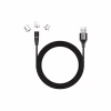 Дата кабель USB 2.0 AM to Lightning + Micro 5P + USB-C 1.0m Magnetic ColorWay (CW-CBUU038-BK) - Image 1