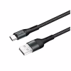 Дата кабель USB 2.0 AM to USB-C 1.0m nylon black ColorWay (CW-CBUC045-BK) - Image 1