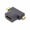 Переходник HDMI (F) to mini HDMI (M) / micro HDMI (M) PowerPlant (CA912056) - Image 1