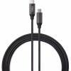 Дата кабель USB-C to USB-C 2.0m 100W E-Mark Chip Nylon Vinga (VCPCTC100BK2) - Image 1
