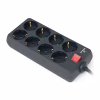 Мережевий фільтр живлення REAL-EL RS-8 Protect 5m, black (EL122300024) - Image 1