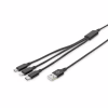 Дата кабель USB 2.0 AM to Lightning + Micro 5P + USB-C 1.0m charge only Digitus (AK-300160-010-S) - Image 1
