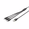 Дата кабель USB 2.0 AM to Lightning + Micro 5P + USB-C 1.0m charge only Digitus (AK-300160-010-S) - Image 1