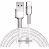 Дата кабель USB 3.1 AM to USB-C 2.0m 6.0A 66W Cafule Series Metal White Baseus (CAKF000202) - Image 1
