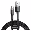 Дата кабель USB 2.0 AM to Micro 5P 0.5m Cafule 2.4A Black-Grey Baseus (CAMKLF-AG1) - Image 1