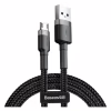 Дата кабель USB 2.0 AM to Micro 5P 0.5m Cafule 2.4A Black-Grey Baseus (CAMKLF-AG1) - Image 1