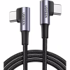 Дата кабель USB-C to USB-C 2.0m 3A 60W US323 90-degree Black Ugreen (70531) - Image 1