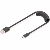 Дата кабель USB 2.0 AM to USB-C 1.0m (0.32m) spiral black Digitus (AK-300430-006-S) - Image 1