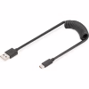 Дата кабель USB 2.0 AM to USB-C 1.0m (0.32m) spiral black Digitus (AK-300430-006-S) - Image 1