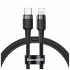 Дата кабель USB-C to Lightning 1.0m 18W 2.1A Cafule Black-Grey Baseus (CATLKLF-G1) - Image 1