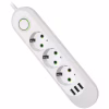 Мережевий фільтр живлення Voltronic F03U, 3роз EU, 3*USB White (F03U-White) - Image 1