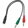Переходник XoKo AC-007 2x3.5-мм jack(F) - 3.5-мм 4pin jack(M) (XOKO AC-007) - Image 1
