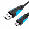 Дата кабель USB 2.0 AM to Micro 5P 0.5m Black Vention (VAS-A08-B050) - Image 1