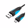 Дата кабель USB 2.0 AM to Micro 5P 0.5m Black Vention (VAS-A08-B050) - Image 1