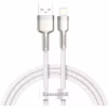 Дата кабель USB 2.0 AM to Lightning 2.0m Cafule Series Metal 2.4A White Baseus (CALJK-B02) - Image 1