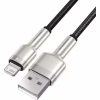 Дата кабель USB 2.0 AM to Lightning 1.0m Cafule Metal 2.4A black Baseus (CALJK-A01) - Image 1