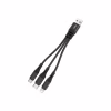Дата кабель USB 2.0 AM to Lightning + Micro 5P + USB-C 0.25m 2.4A nylon X47 black HOCO (6931474727398) - Image 1