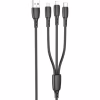 Дата кабель USB 2.0 AM to Lightning + Micro 5P + USB-C 1.0m 2A PVC BX71 black BOROFONE (6974443384543) - Image 1