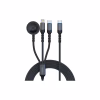 Дата кабель USB-C to Lightning 27W + USB-C 60W + Apple Watch 2.5W 1.5m icharge trio black Promate (icharge-trio.black) - Image 1